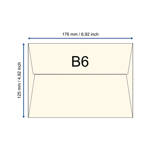 Büttenpapier-Umschlag B6 - Trapezlasche - elfenbein