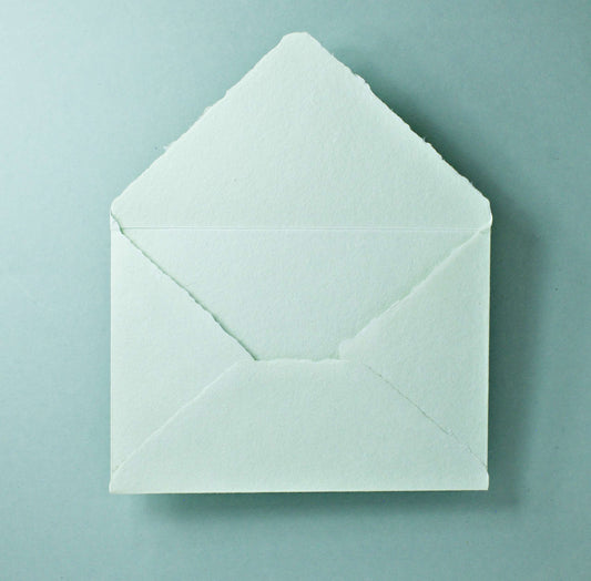 Büttenpapier-Umschlag B6 - Dreieckslasche - mint