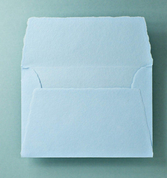Büttenpapier-Umschlag C5 - Trapezlasche - babyblau