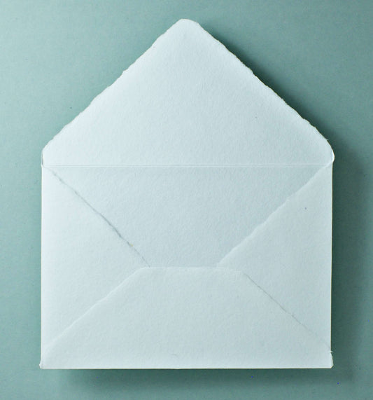 Büttenpapier-Umschlag C5 - Dreieckslasche - naturweiß