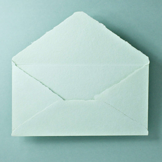 Büttenpapier-Umschlag DIN-lang - Dreieckslasche - mint