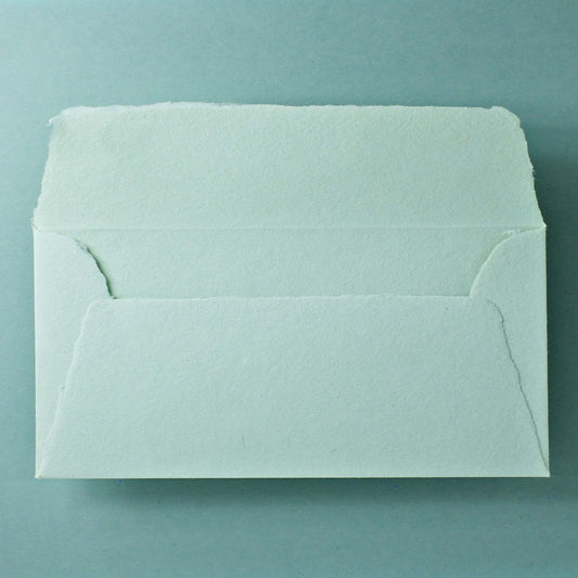 Büttenpapier-Umschlag DIN-lang - Trapezlasche - mint