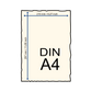 Büttenpapier DIN A4 schematische Darstellung mit Maßen