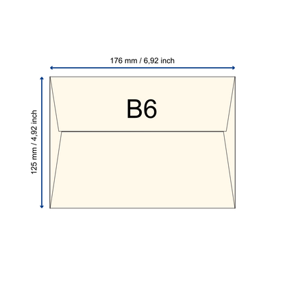 Büttenpapier-Umschlag B6 - Trapezlasche  - sand