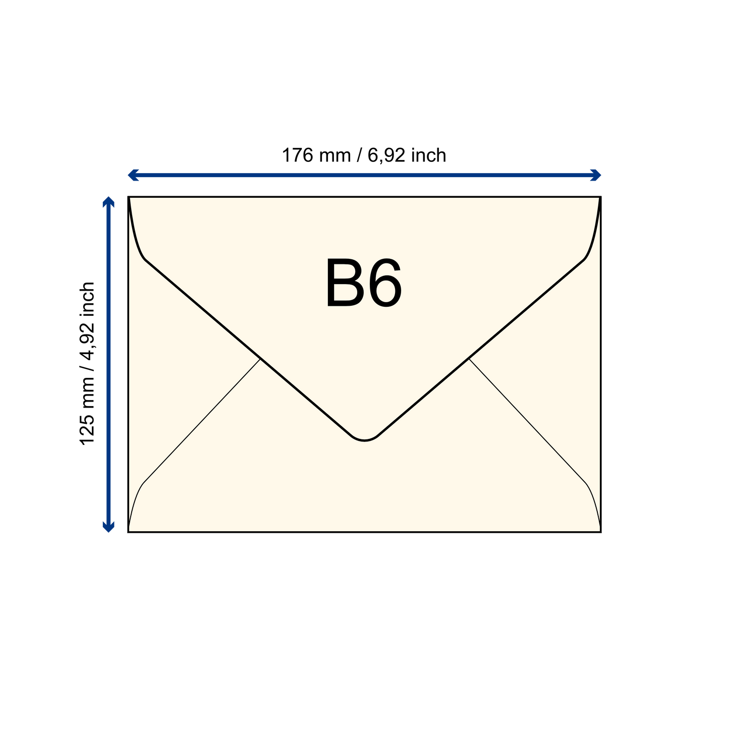 Büttenpapier-Umschlag B6 - Dreieckslasche  - rosé