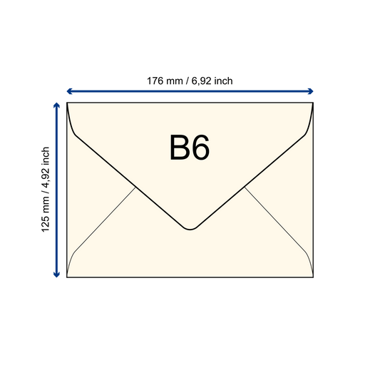 Büttenpapier-Umschlag B6 - Dreieckslasche  - elfenbein