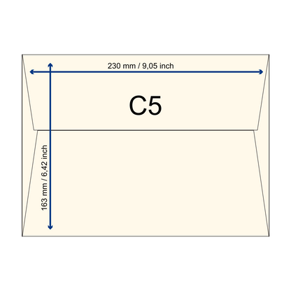 Büttenpapier-Umschlag C5 - Trapezlasche - sand