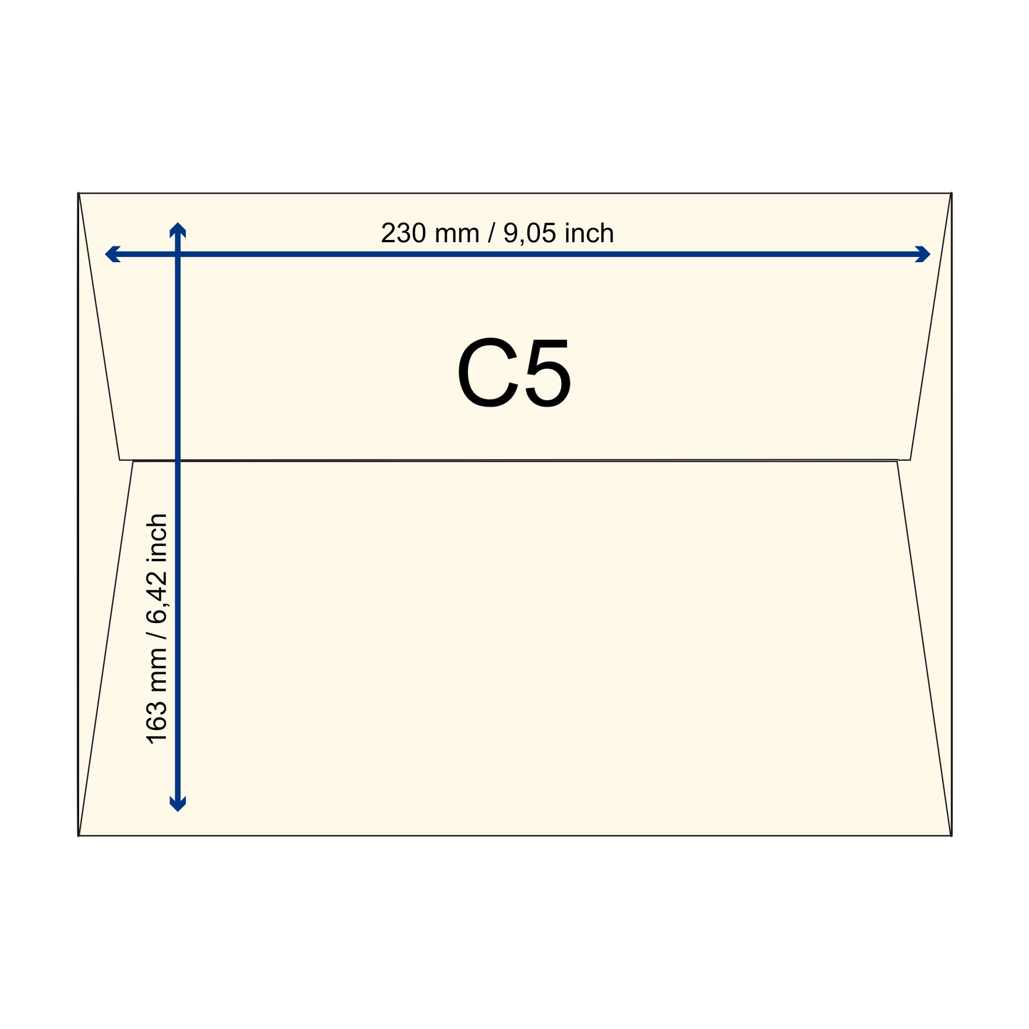 Büttenpapier-Umschlag C5 - Trapezlasche  - lichtgrau
