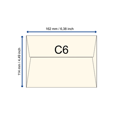 Büttenpapier-Umschlag C6 - Trapezlasche - sand