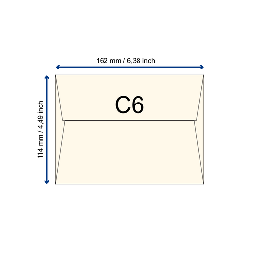 Büttenpapier-Umschlag C6 - Trapezlasche - sand