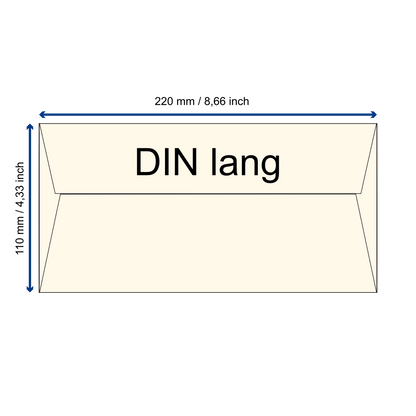 Büttenpapier-Umschlag DIN-lang - Trapezlasche - elfenbein