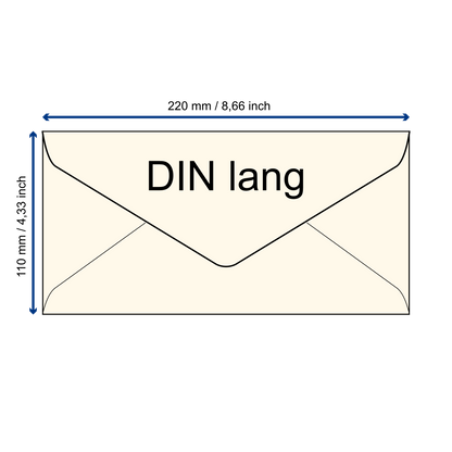 Büttenpapier-Umschlag DIN-lang - Dreieckslasche - elfenbein