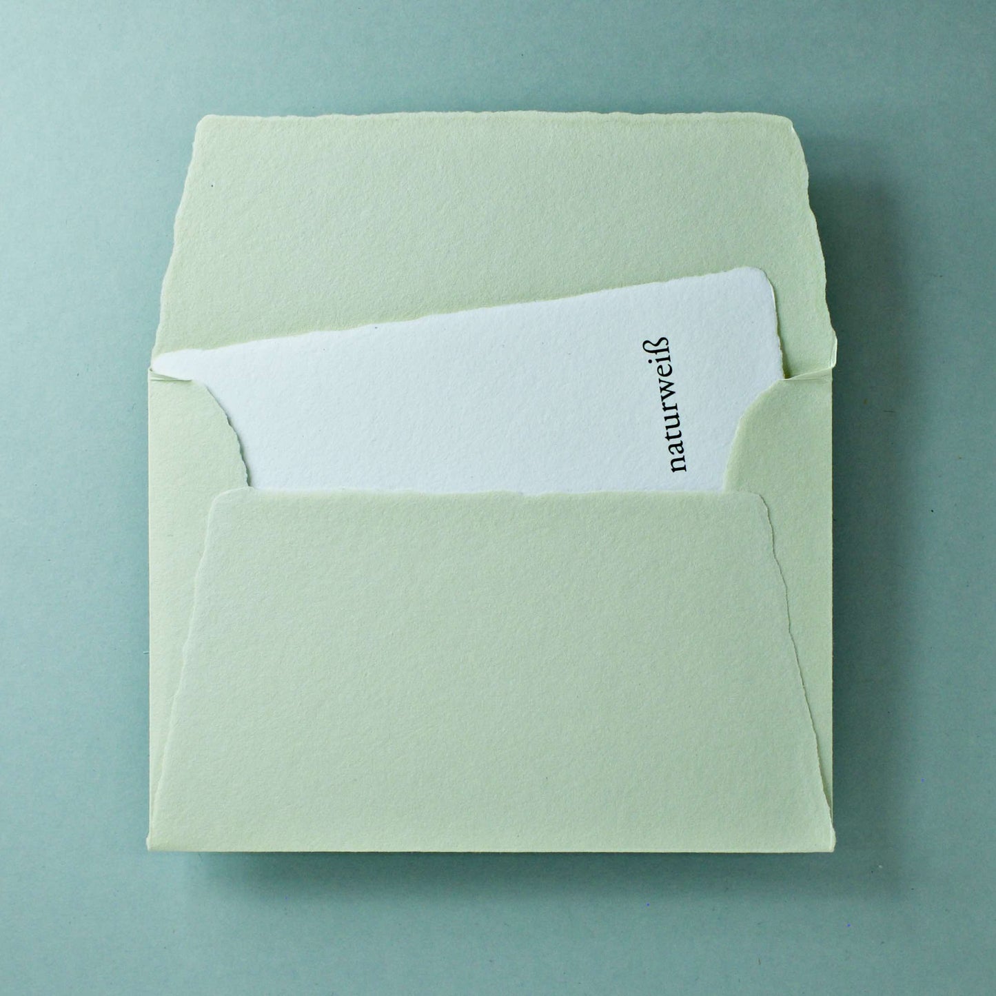Büttenpapier-Umschlag B6 - Trapezlasche  - matcha