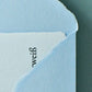 Büttenpapier-Umschlag - B6 - Dreieckslasche  - babyblau
