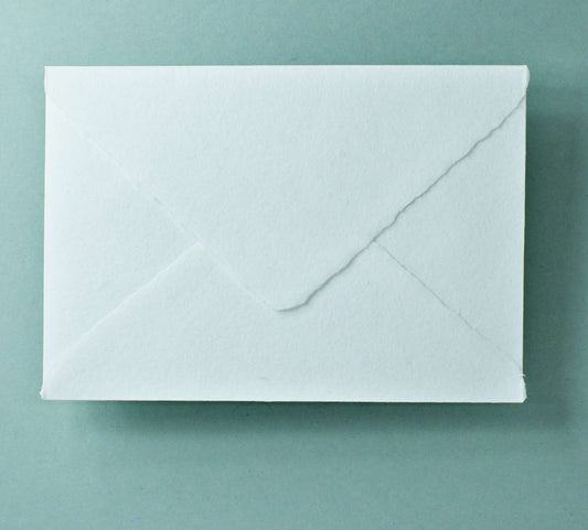 Büttenpapier-Umschlag C5 - Dreieckslasche - naturweiß