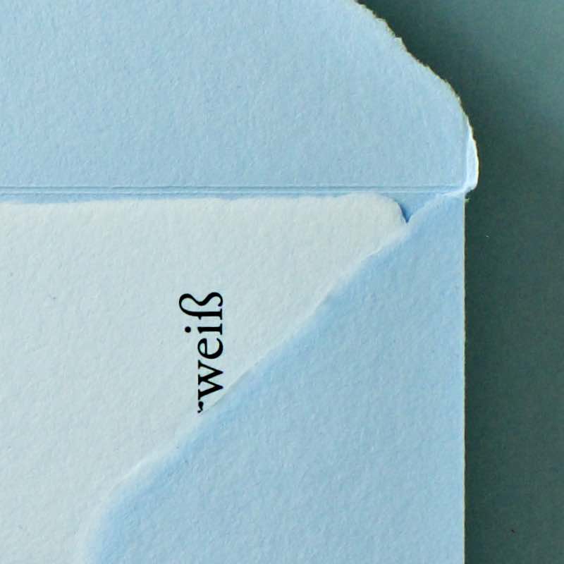 Büttenpapier-Umschlag C6 - Dreieckslasche - babyblau