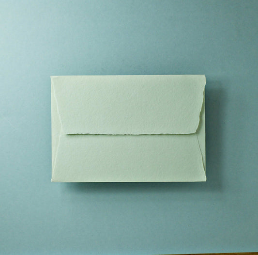 Büttenpapier-Umschlag C6 - Trapezlasche - matcha