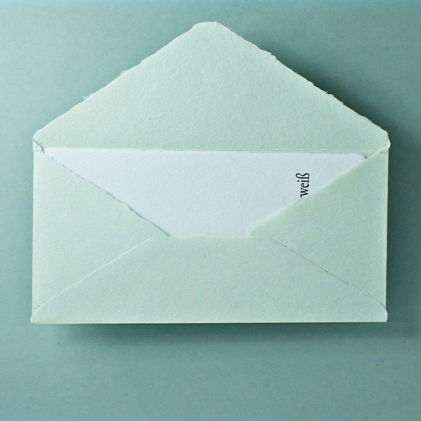 Büttenpapier-Umschlag DIN-lang - Dreieckslasche - mint