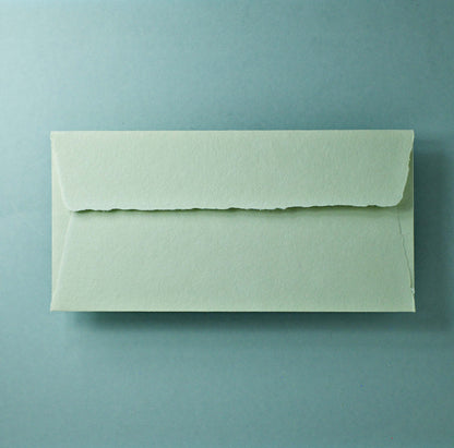 Büttenpapier-Umschlag DIN-lang - Trapezlasche - matcha