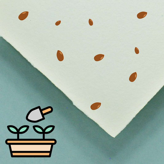 handgeschöpftes Büttenpapier / Samenpapier mit stilisierten Samen im Farbton elfenbein
Vektoren von Vecteezy.com