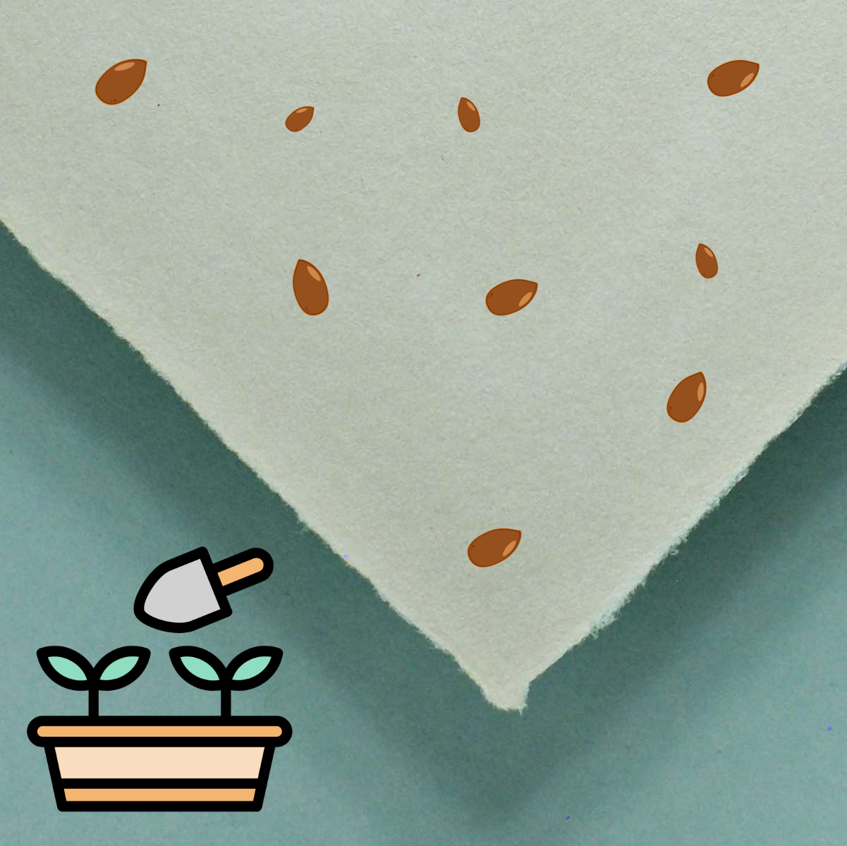handgeschöpftes Büttenpapier / Samenpapier mit stilisierten Samen im Farbton sand 
Vektoren von Vecteezy.com