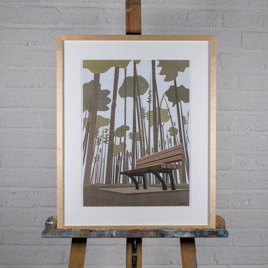 Print "Bank im Wald"